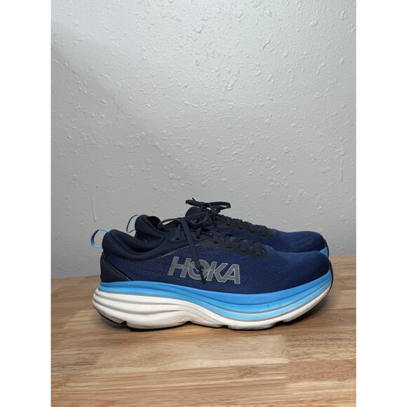 HOKA One One Bondi 8 Blue Running Shoes Men’s Size 13D - Picture 15 of 15